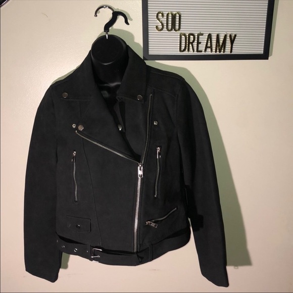 Forever 21 Jackets & Blazers - FOREVER21 Black & Silver Accent Motorcycle Jacket